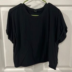 Black Distressed Crop Top